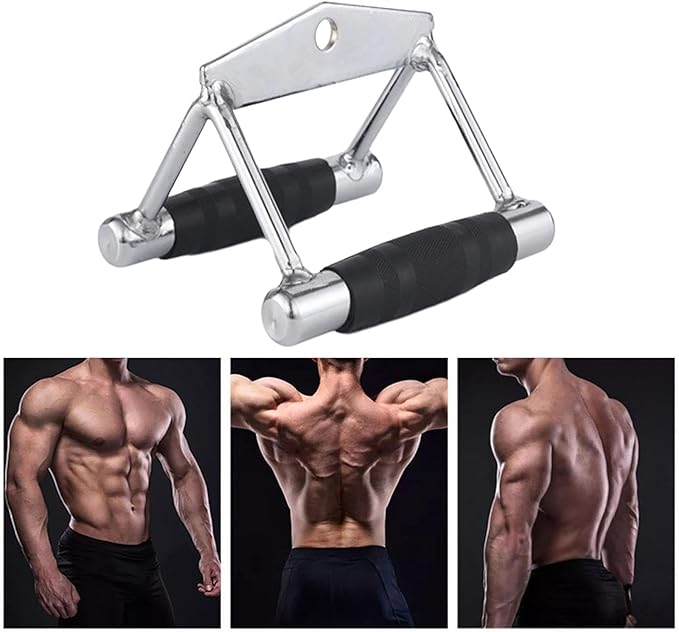 Heavy Duty Double D Handle, Ergonomic Grip V Bar Cable Attachment, Cable Machine Accessories for Home Gym