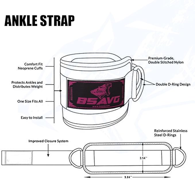 Ankle Strap for Cable Machine Attachments