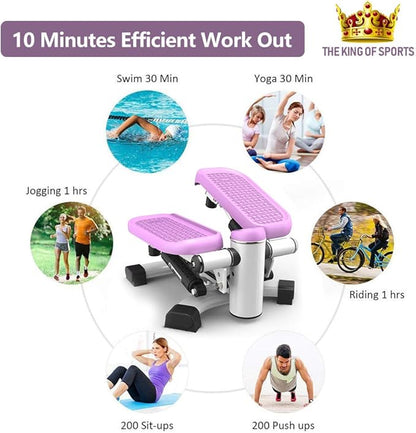 LeikeFitness Premium Portable Climber Stair Stepper & Waist Fitness Twister Step Machine with LCD Monitor ST6600