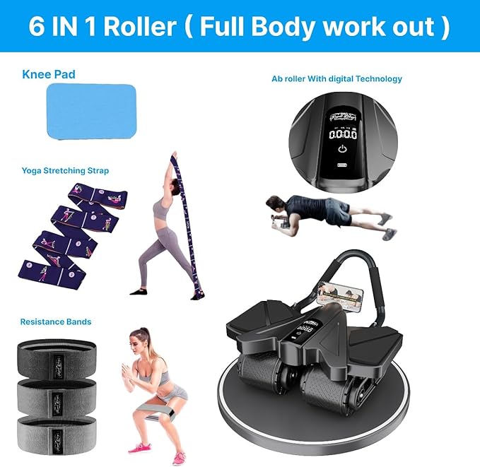 2024 New Roller High-Performance Exercise Machine with Automatic Rebound, Multi- Layered Anti-Slip