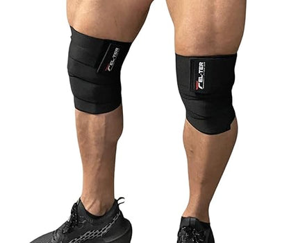 ONE SIZE KNEE WRAPS FOR GYM, GYM, WEIGHTS, OUTDOORS (BLACK)