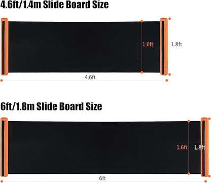 Slide Board For Working Out For Beginners And Pros, 4.6’/6’ Exercise Slide Board With 2 Sets of Shoes Booties