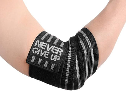 Professional Elbow Wrist Wraps 40" Elastic Elbow Support for Weightlifting Workout Bodybuilding Gym Fitness