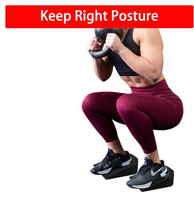 Squat Wedge Block by SEWD - Non-Slip Slant Board for Elevated Heel Squats, Knees Over Toes, Deadlifts – Perfect for Reverse Step Ups and Split Squats.