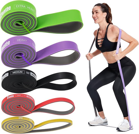 Resistance Band Loops, Workout Bands for Men & Women, Exercise Bands for Physical Therapy, Rubber Resistance Bands Set of 5, Elastic Bands for Home Fitness, Yoga, Gym Training