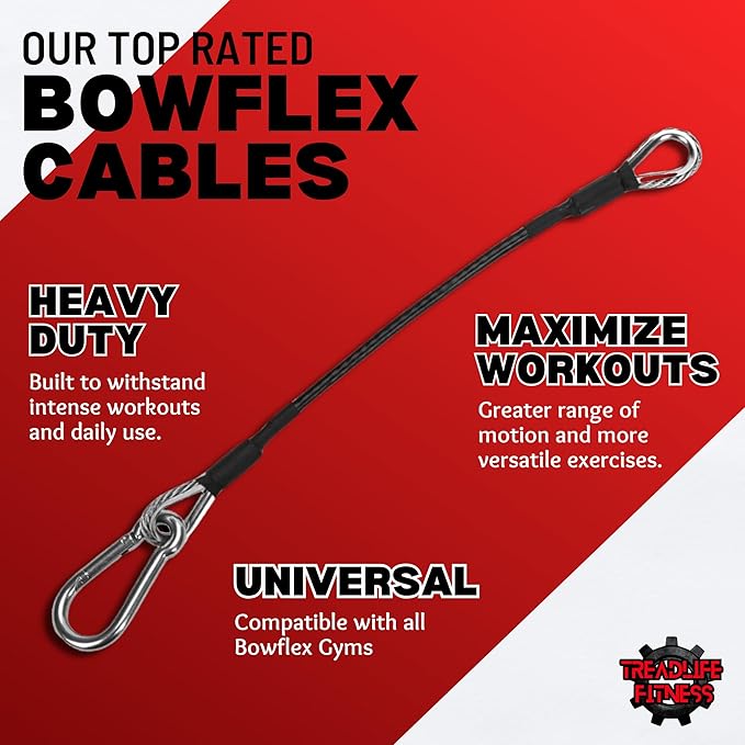 10" Extension Cables Compatible with Bowflex Home Gym | Perfect for Lat Pulldown, Tricep Extensions, and Leg Workouts | Heavy-Duty Cable Accessories for Enhanced Strength Training | 2 Pack