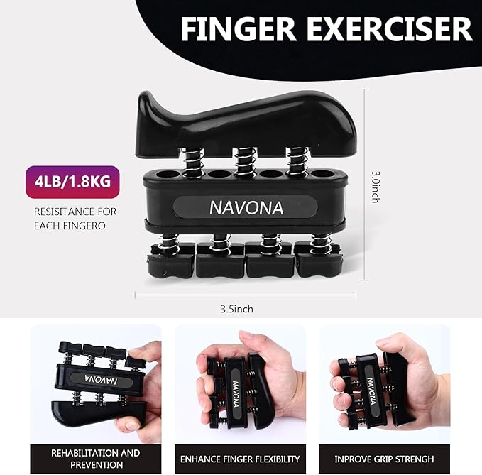 13PCS Hand Grip and Forearm Strengthener kits, Adjustable Hand Exerciser and Finger Stretcher, Finger strengthener, Finger exerciser,Stress Ball,Grip Ring for Muscle Building, Recover Hand Injure