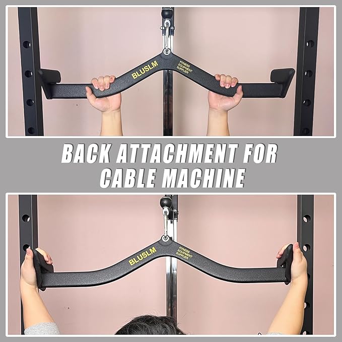 LAT Pull Down Bar for Cable Machine, LAT Pulldown Attachments T Bar V Bar Cable Attachment, Back Tricep Bar Strength Training Handle