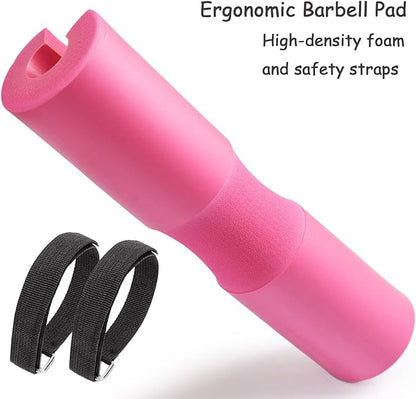 Barbell Pad for Hip Thrust Squat Bar Pad Foam Barbell Pad for Weight Bar Cushion with 2 Gym Ankle Straps 1 Booty Band and Carry Bag for Standard Olympic Bars