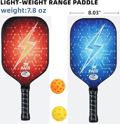 Pickleball Paddles, USAPA Approved Reinforced 13mm Thick Core Fiberglass Surface Pickleball Set with Pickleball Rackets,pickleball paddles set of 2, Pickle Ball Paddle Set tennis gifts for Men Women