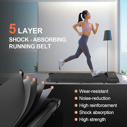 Walking Pad Treadmill, 6.2MPH Portable Under Desk Treadmills for Home Office, 3 in 1, No Assembly Required, Remote Control, 300 Lb Capacity