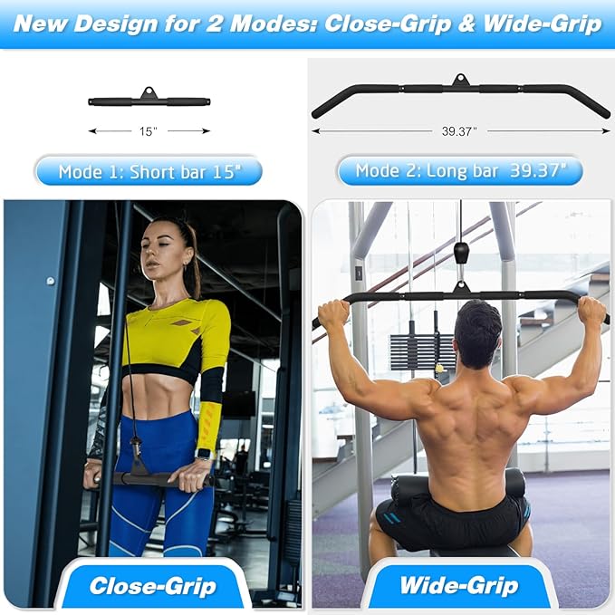 Fitness Cable Pulley System, Gym LAT and Lift Pulldown Machine Attachments, LAT Pull Down Bar Home Workouts Equipments for Biceps Triceps Shoulder Arm Curl Forearm Muscle Strength Exercise