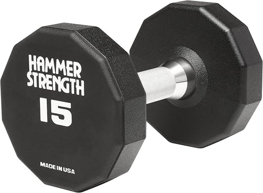 Hammer Strength 12 Sided Urethane Dumbbell 15Lb (1 Dumbbell)