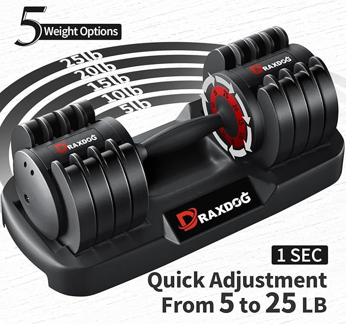 Adjustable Dumbbell 25LB/55LB, Free Weights Dumbbells Set, Free Weights Dumbbells Set, Weights Set for Home Gym Fitness Strength Training QS