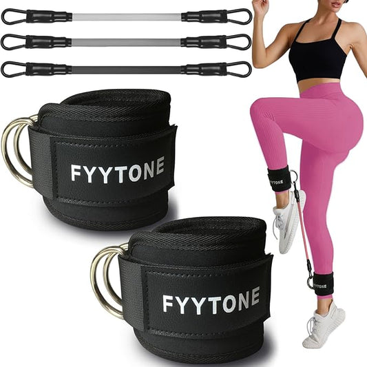 Ankle Resistance Bands with Cuffs, Women Workout for Home Gym, Glutes Exercise at Home, Ankle Strap for Cable Machines Women, Shaping The Perfect Butt.