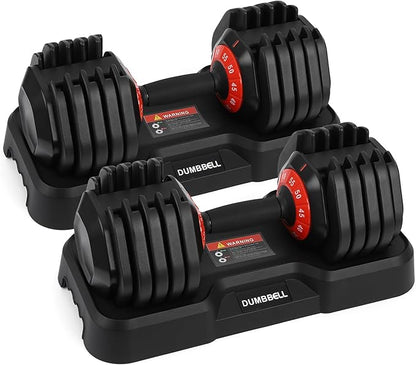 Adjustable Dumbbell Set, 55 lb Single Dumbbell Fast Adjust Dumbbell Weight for Exercises,Dumbbells with Anti-Slip Handle and Weight Plate for Men and Women Home Gym Workout Equipment (55, Pounds)