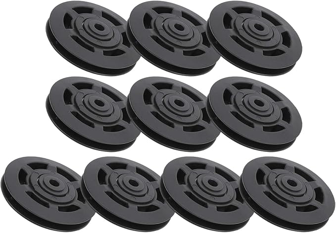 10 Pcs Nylon Pulley Wheel OD 3.7in Nylon Bearing Pulley Wheel for Gym Equipment Smooth Nylon Wheel Replace for Gym Equipment Part Cable Exercise Machine Attachments Used for Wire Rope Traction