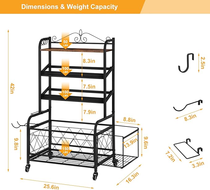 ETELI Home Gym Storage Rack Weight Holder Rack for Dumbbells Garage Sports Equipment Organizer for Yoga Mat Kettlebells and Strength Training Fitness Equipment with Hooks, Wheels