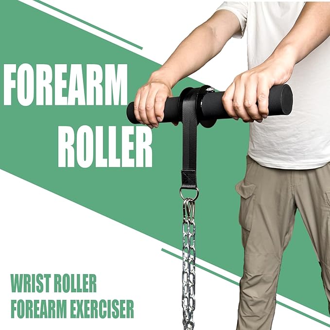 KORIKAHM Forearm Strengthener Roller, Multi-Functional Forearm Workout Equipment with Thick Grip Handle, Wrist Roller, Forearm Blaster for Wrist and Arm Strength Training Workout