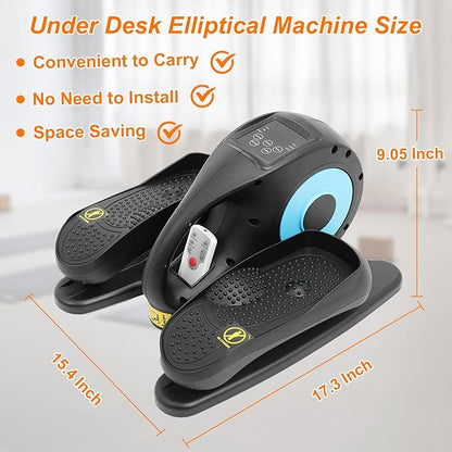 Under Desk Elliptical Machine, Portable Ellipse Leg Exerciser Machine with Remote Control, Elliptical Exercise Machine Supports Auto & Manual Mode, Exerciser for Seniors Adults Teens