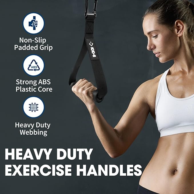 Cable Machine Handles Attachment, Heavy Duty Exercise Handles Resistance Bands Exercise Hand Grips for Yoga, Cable Machine Pulleys, Pull Down Gym Workout Replacement Fitness Equipment