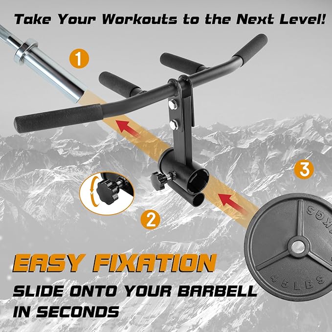 T Bar Row Fits Olympic Barbell, Landmine Attachment for Barbell for Man and Women Strengthens Back, T-Bar Row Attachment Featuring Landmine Handle for Full-Body & Support Deadlifts and Squats