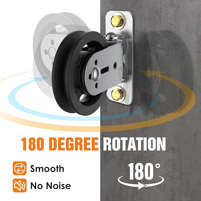 Pulley Wheel for Cable Machines, 180° Rotatable,Silent Bearing Home Gym Equipment Pull Down Attachment Weight Lifting Pulley Traction