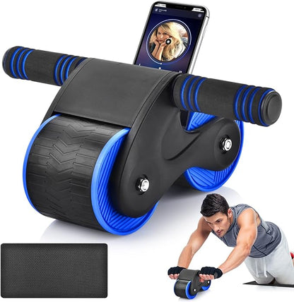 Automatic Rebound Abdominal Wheel, Ab Roller Wheel with Automatic Rebound Assistance Resistance Springs Ergonomic Handle, Abdominal Wheel Roller with Knee Pads, Ab Wheel Roller for Core Workout…