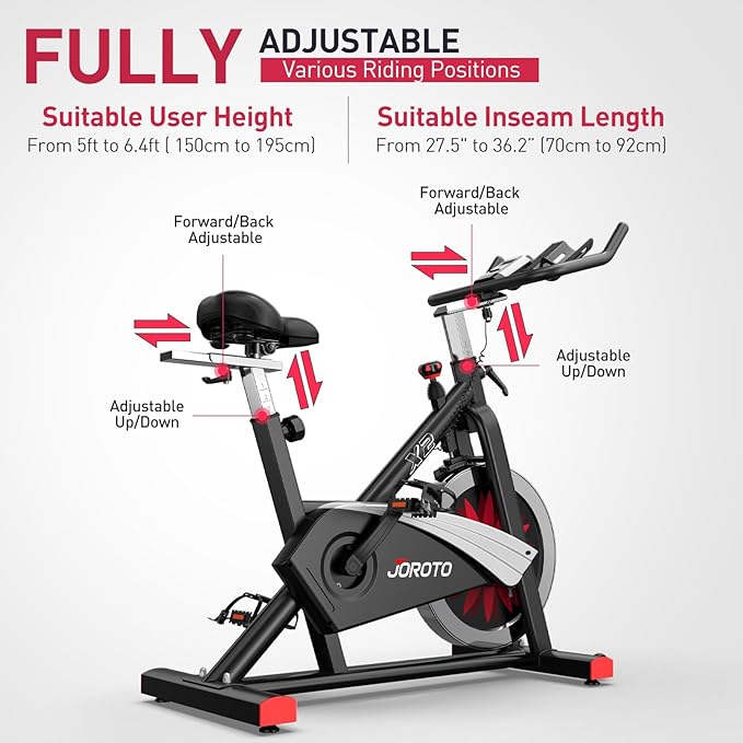 JOROTO X2|X2PRO Exercise Bike, X4S Bluetooth Stationary Indoor Cycling Bike with Readable 100 Levels Magnetic Resistance, Plus 12.6 inch Tablet Bracket Exercise Bikes for Home