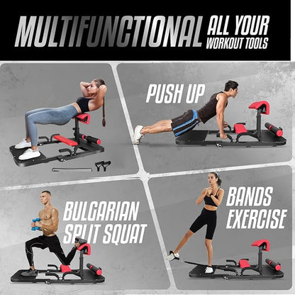 Yes4All Hip Thrust Machine Including Resistance Bands, Glute Machine Sissy Squat Machine, Hip Thrust Bench for Glute Training