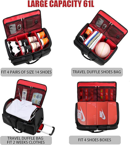 Sneaker Bag Travel Shoes Duffel Bag Men Women Gym Sport Luggage Duffle Carrying Case Bag Divider Adjustable Compartment Portable Soccer Athletic Shoes Carrier Heavy Duty Traveling Accessories