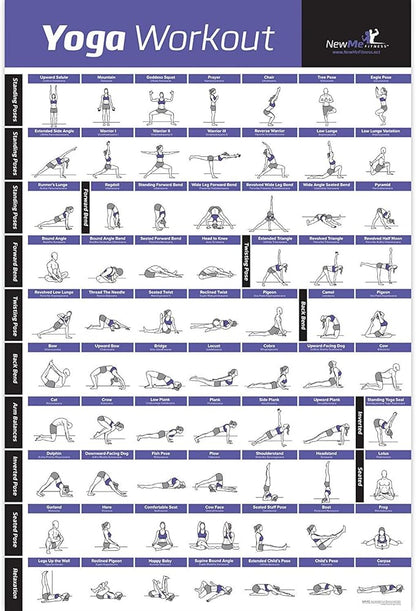 NewMe Fitness Workout Posters for Home Gym - Exercise Posters for Full Body Workout - Core, Abs, Legs, Glutes & Upper Body Training Program