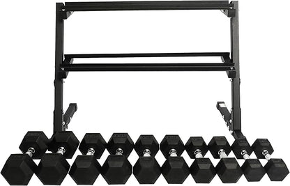 Signature Fitness Premium Rubber Coated Hex Dumbbell Weight Set