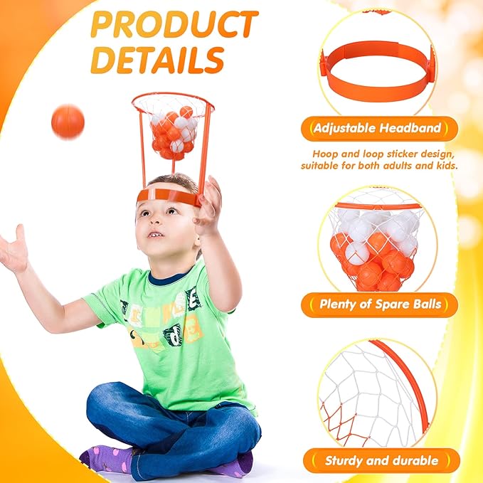 Sotiff 51 Pcs Carnival Games for Kids Adults Include Plastic Cones Ring Toss Combo and Head Hoop Basketball Game Carnival Birthday Party Throwing Games Indoor Outdoor Activity Back to School Gift