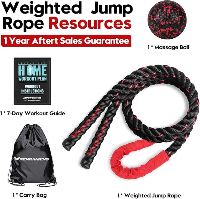 Jump Rope, 3lb 4lb 5lb Weighted Jump Rope for Fitness, 9.8ft Heavy Exercise Jumping Ropes, Adult Skipping Rope for Men Women Improve Strength,Building Muscle,Boxing,Home Workout Equipment,Gym Gift