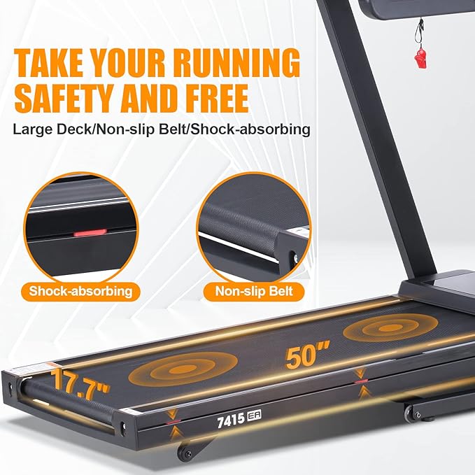 RUNOW Treadmill with Incline, Perfect as Treadmills for Home Walking and Running, Foldable Treadmill Support Bluetooth and Customized Programs, Easy Assembly Exercise Machine