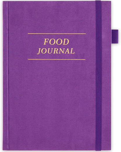 Food Journal, Weight Loss Journal for Women, Food Diary to Track Meals, A5 Size Calories Counter Book, 180 Days Diet Wellness Planner for Healthier Lifestyle -Purple