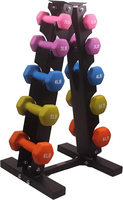 Dumbbell Rack Heavy Duty Steel Stand Weight Holder Rack for Dumbbells| 3-Tier (300lb Capacity) /5-Tier (600lb Capacity)