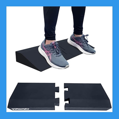 Squat Wedge Block -Slant Board for Squats -Heel Elevated Squat Wedge -Calf Raise block -Wedges for Squats-Great for foot and calf stretch- Ankle Stretcher - Workout equipment for physical therapy