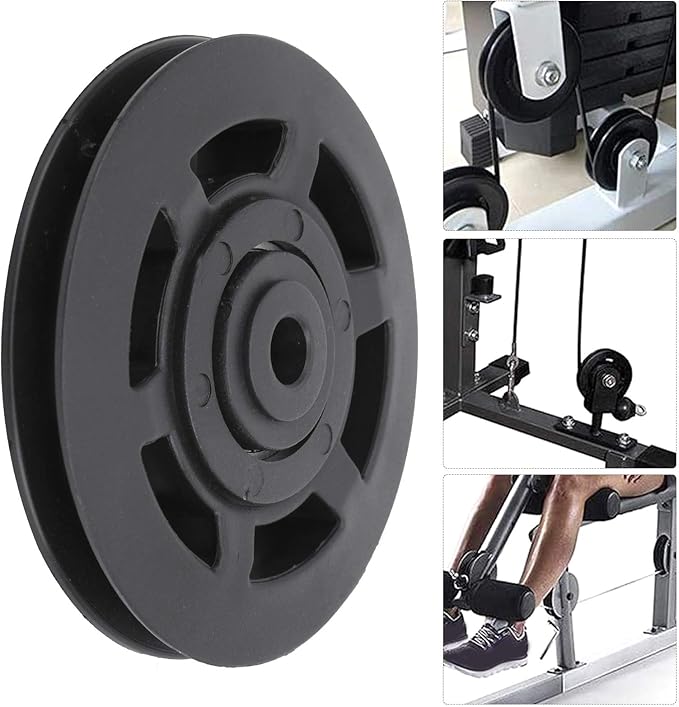 Keenso Bearing Pulley Wheel, 10Pcs/Set 95mm Pulley Universal Nylon Bearing Pulley Wheel Replacement Gym Fitness Equipment Combination fitness products