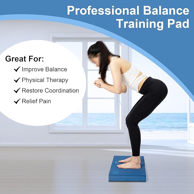 StrongTek Professional Foam Exercise Balance Pad - 15.8" x 13" x 2", High-Density TPE Foam Knee Pad, Non-Slip & Water-Resistant, for Balance Training, Physical Therapy, Yoga, and More