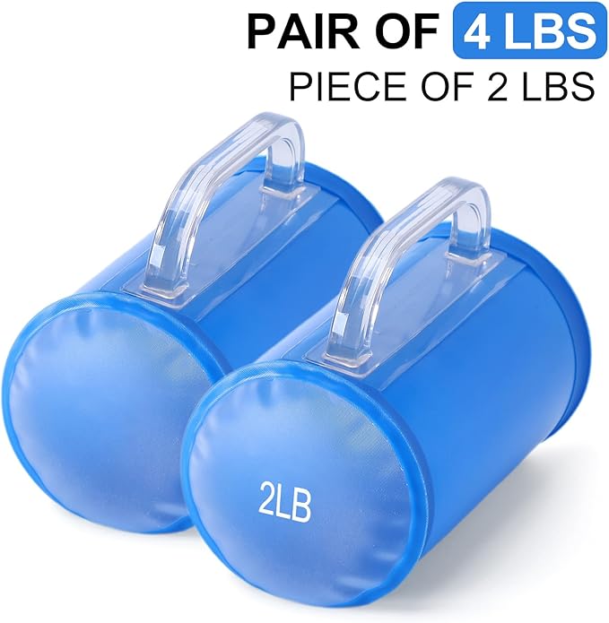 Water Dumbbells, Water Filled Training Weights Set, Water Weight Bag, Travel Weights, Adjustable Weights Dumbbells to 4~30 Lbs/Pair, for Strength Training, Fitness and Shaping