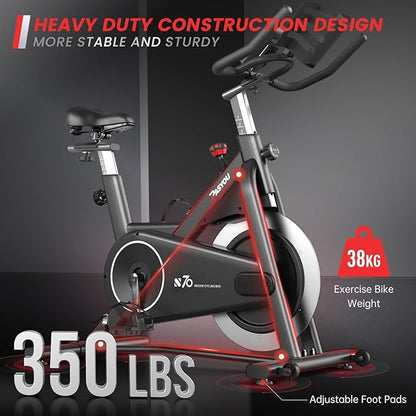 PASYOU Exercise Bike Stationary Bike Indoor Cycling Bike Ultra-Silent Stationary Bikes for Home Magnetic Exercise Bikes for Home Indoor Bike with LCD Monitor iPad Holder Cycle Bikes for Exercise