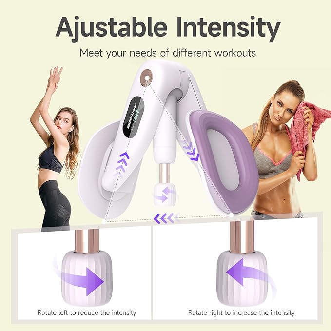 Thigh Master Hip Trainer, VANiGO Kegel Exerciser for Pelvic Floor Muscle Inner Thigh Exerciser with Resistance Band Massage Ball for Home Workout Postpartum Rehabilitation Glutes Booty Arms Back