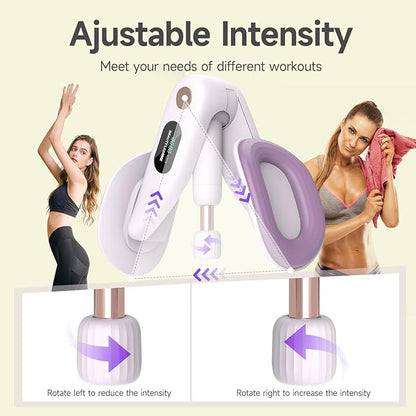 Thigh Master Hip Trainer, VANiGO Kegel Exerciser for Pelvic Floor Muscle Inner Thigh Exerciser with Resistance Band Massage Ball for Home Workout Postpartum Rehabilitation Glutes Booty Arms Back