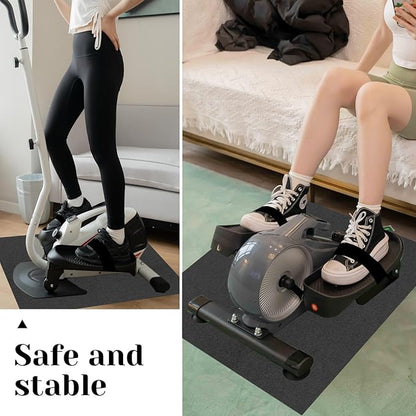 Rainmae Ellipse Leg Exerciser Machine Non-Slip Mat with Pedal Straps, Apply to Under Desk Elliptical Peddler While Sitting, for Leg Training Seated Foot Pedal Exerciser Equipment Protect Floor