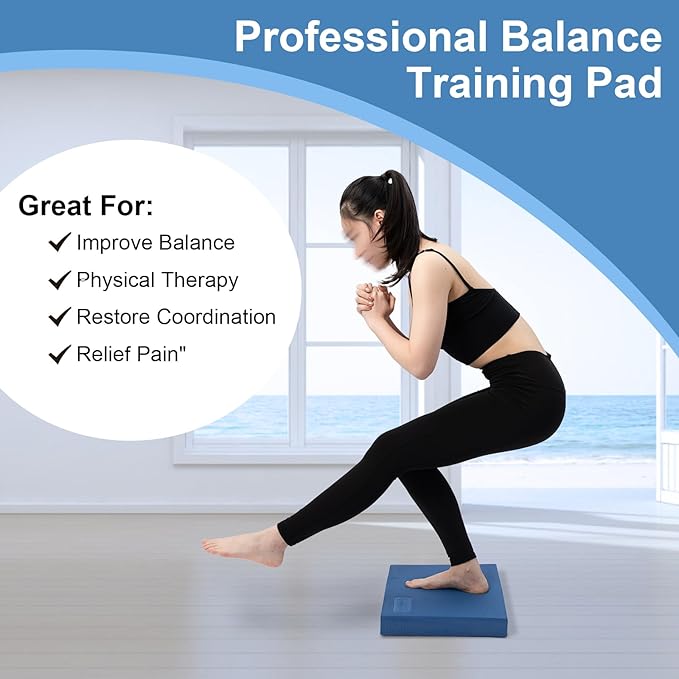 StrongTek Professional Foam Exercise Balance Pad - 15.8" x 13" x 2", High-Density TPE Foam Knee Pad, Non-Slip & Water-Resistant, for Balance Training, Physical Therapy, Yoga, and More