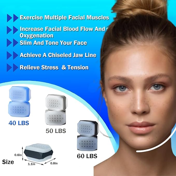 ZOHA Jaw line Exerciser - Facial Toning for Men & Women | 3 Resistance Levels, Food-Grade Silicone, Face Shaper Gum | Easy Jaw Trainer & Sculptor