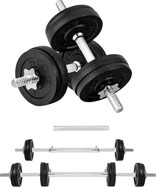 Yes4All Adjustable Dumbbell Set with Weight Plates, Star Lock Collars/Connector, 40lbs to 200lbs Adjustable Weight Plates Set