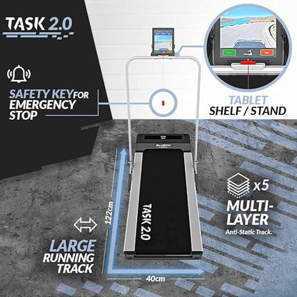 Bluefin Fitness Kick 2.0 | Task 2.0 | Innovative High-Speed Folding Treadmill | Home Walkpad | Joint Protection Tech | Compact Walking | Running Machine | Home Gym Office | Bluetooth